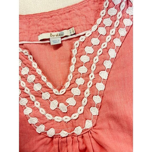 Boden Pink Embroidered Tunic Top Women's Boho Chic US 2 - Picture 4 of 6